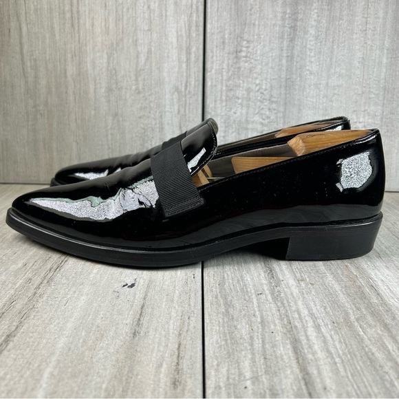 All Saints Watts Black Patent Leather Loafer Slip On Dress Shoe Mens Size 12 - Picture 2 of 10
